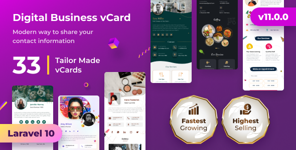 Business Card Saas Solution Laravel Script - Infyvcard