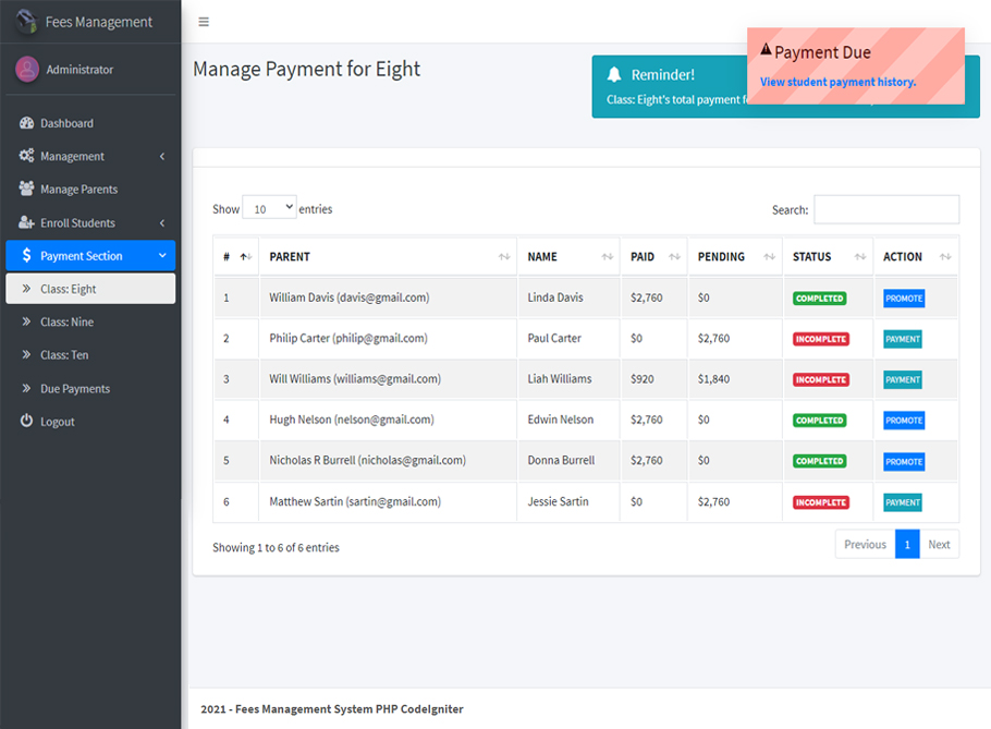 Fees Management System Type2