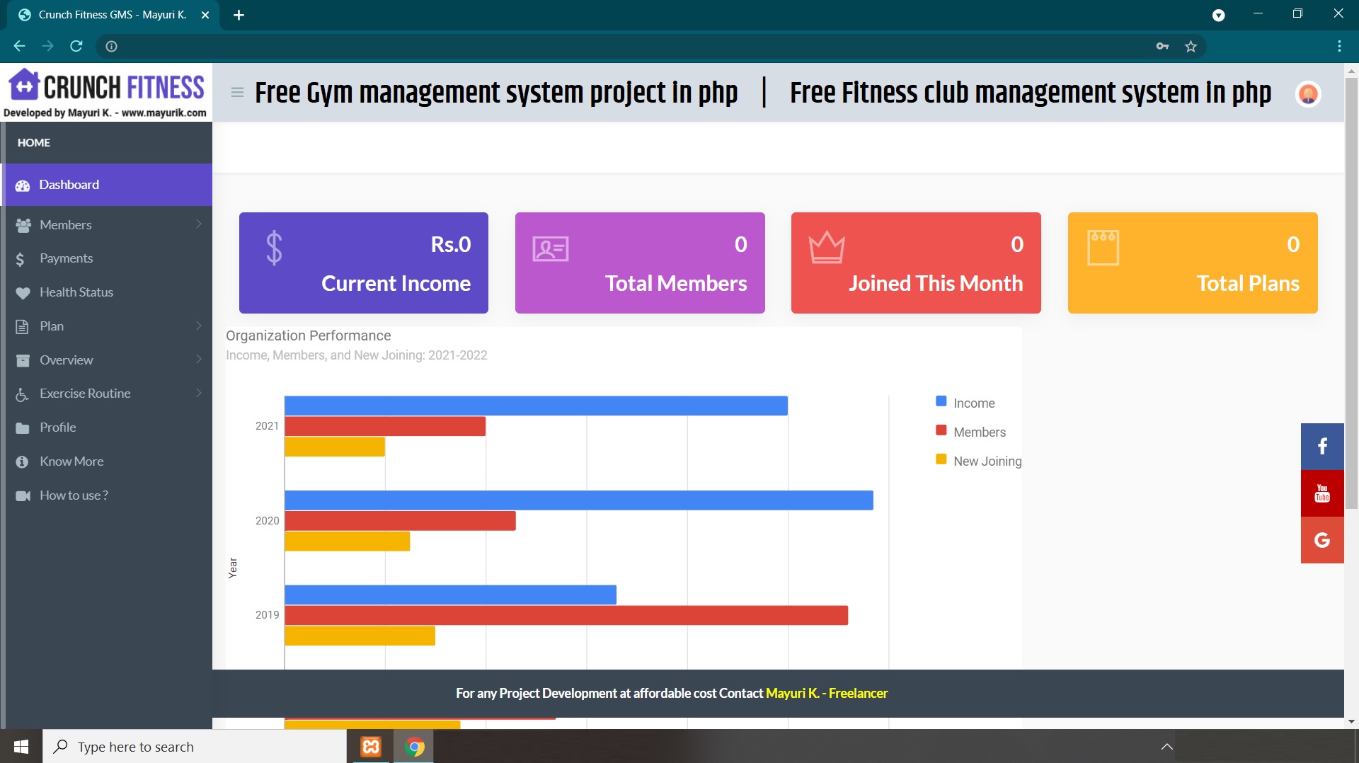 Small Gym Management System Laravel